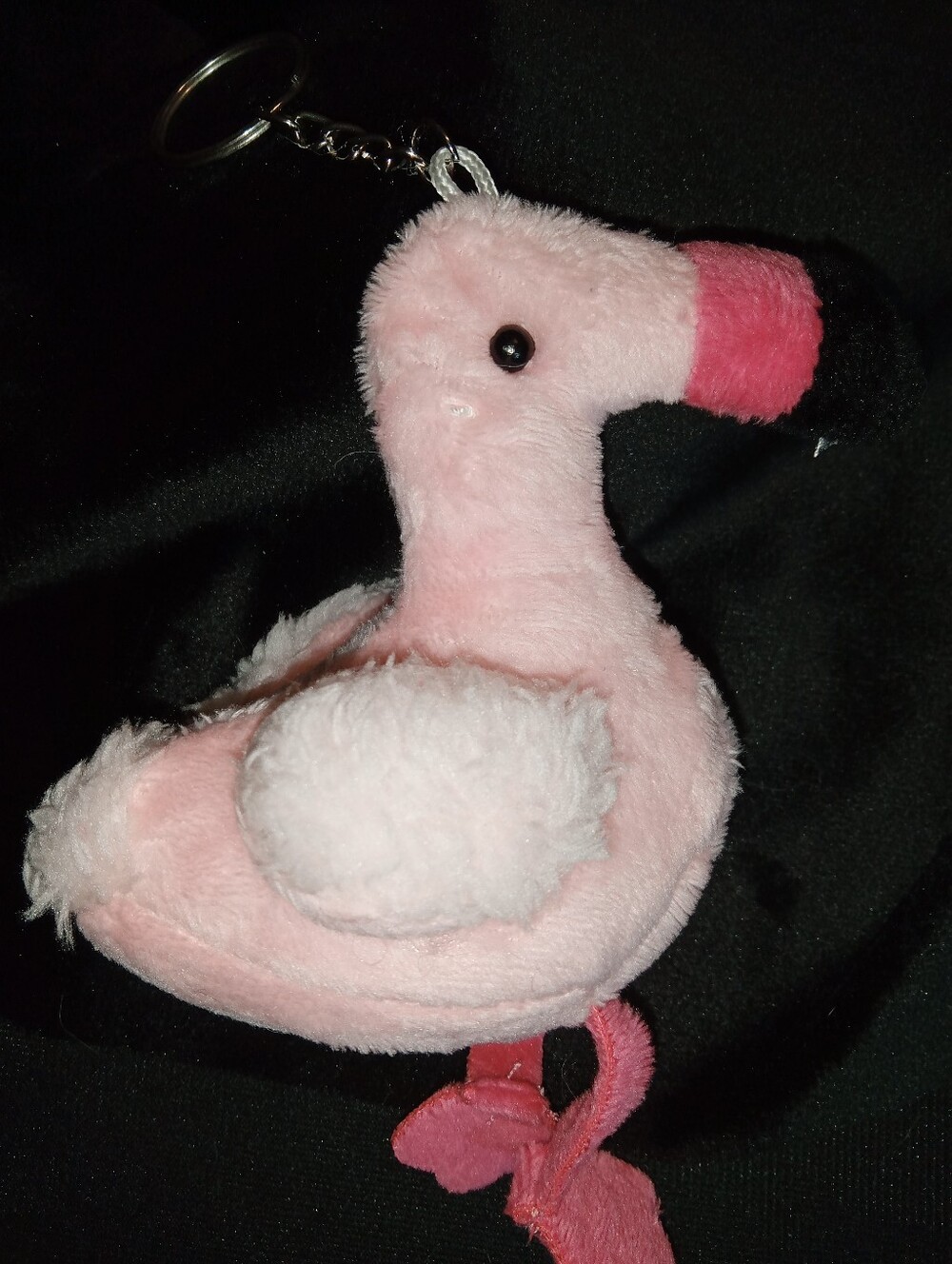 Plush Pink Flamingo Bird Keychain Ring Prndant